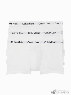 Quần lót nam Calvin Klein NB2614 Cotton Stretch Low Rise Trunk 3-pack White