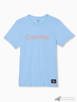 Áo thun nam Calvin Klein NM1576 Monogram Logo Crewneck T-Shirt Wedgewood
