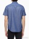 Áo sơ mi nam Calvin Klein Chambray Omega Stitch Short Sleeve Shirt Wyoming