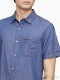 Áo sơ mi nam Calvin Klein Chambray Omega Stitch Short Sleeve Shirt Wyoming