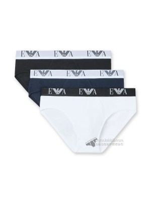 Quần lót nam EA Bold Monogram Stretch Cotton Brief 3-pack Black/Blue/White