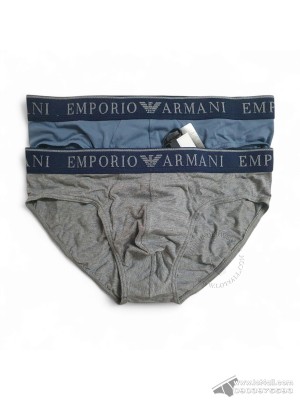 Quần lót nam Emporio Armani Endurance Stretch Cotton Brief 2-pack Grey/Blue