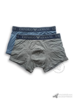 Quần lót nam Emporio Armani Endurance Stretch Cotton Trunk 2-pack Grey/Blue