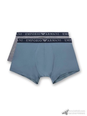 Quần lót nam Emporio Armani Endurance Stretch Cotton Trunk 2-pack Grey/Blue