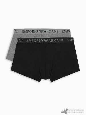 Quần lót nam Emporio Armani Endurance Stretch Cotton Trunk 2-pack Black/Grey