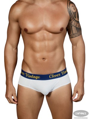 Quần lót nam Clever 5316 Old School Open Fly Brief White