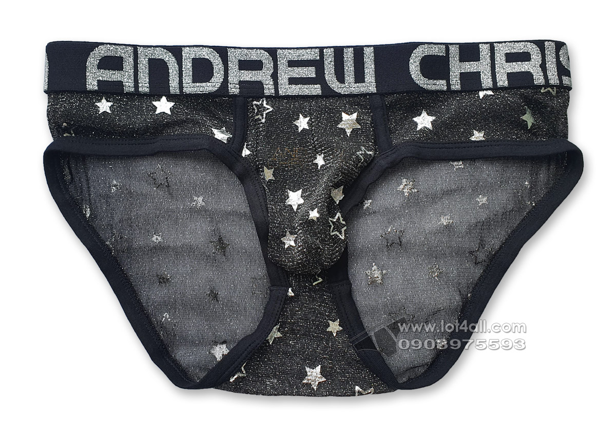 Quần lót nam Andrew Christian 92066 Star Sparkle Almost Naked Sheer Brief Black