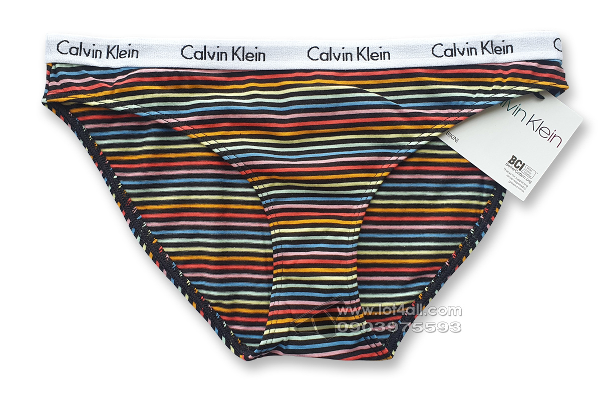 Quần lót nữ Calvin Klein D1618O Logo Cotton Bikini Multi Stripe