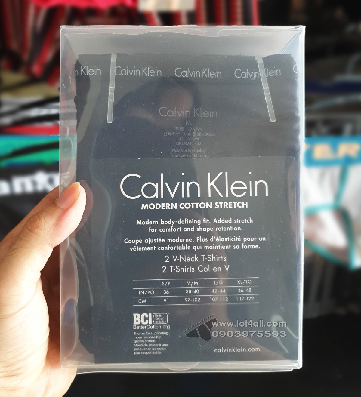 Áo lót nam Calvin Klein NB1089 Modern Cotton Stretch V-Neck T-Shirt 2-pack Black