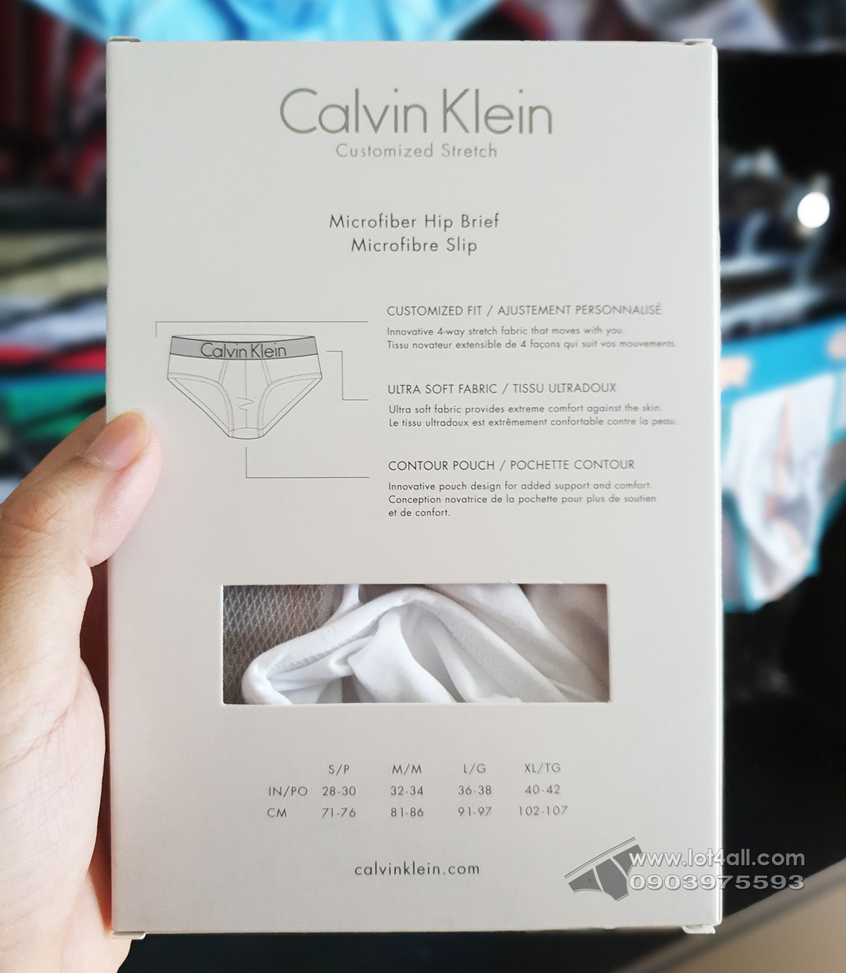 Quần lót nam Calvin Klein NB1294 Customized Stretch Hip Brief White