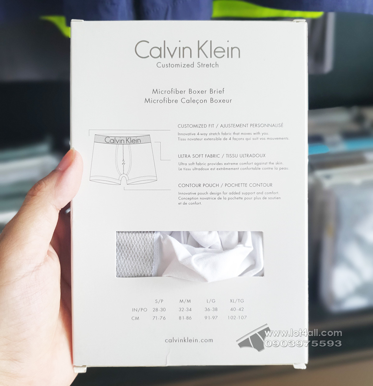 Quần lót nam Calvin Klein NB1296 Customized Stretch Micro Boxer Brief White