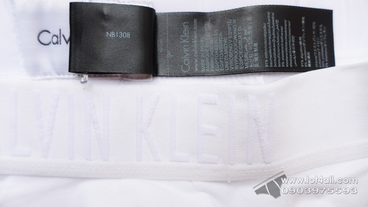 Quần lót nam Calvin Klein NB1308 CK Black Pima Cotton Boxer Brief White