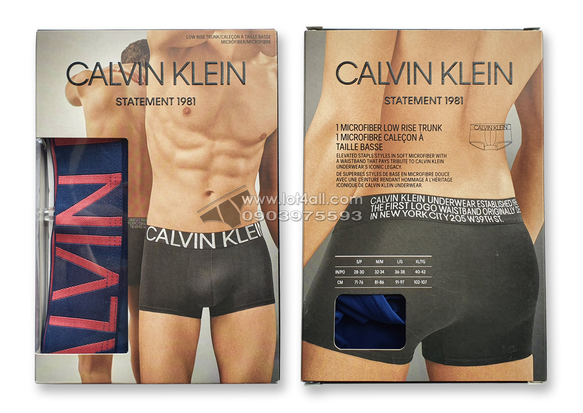 Quần lót nam Calvin Klein NB1702 Statement 1981 Low Rise Trunk Blue Jean