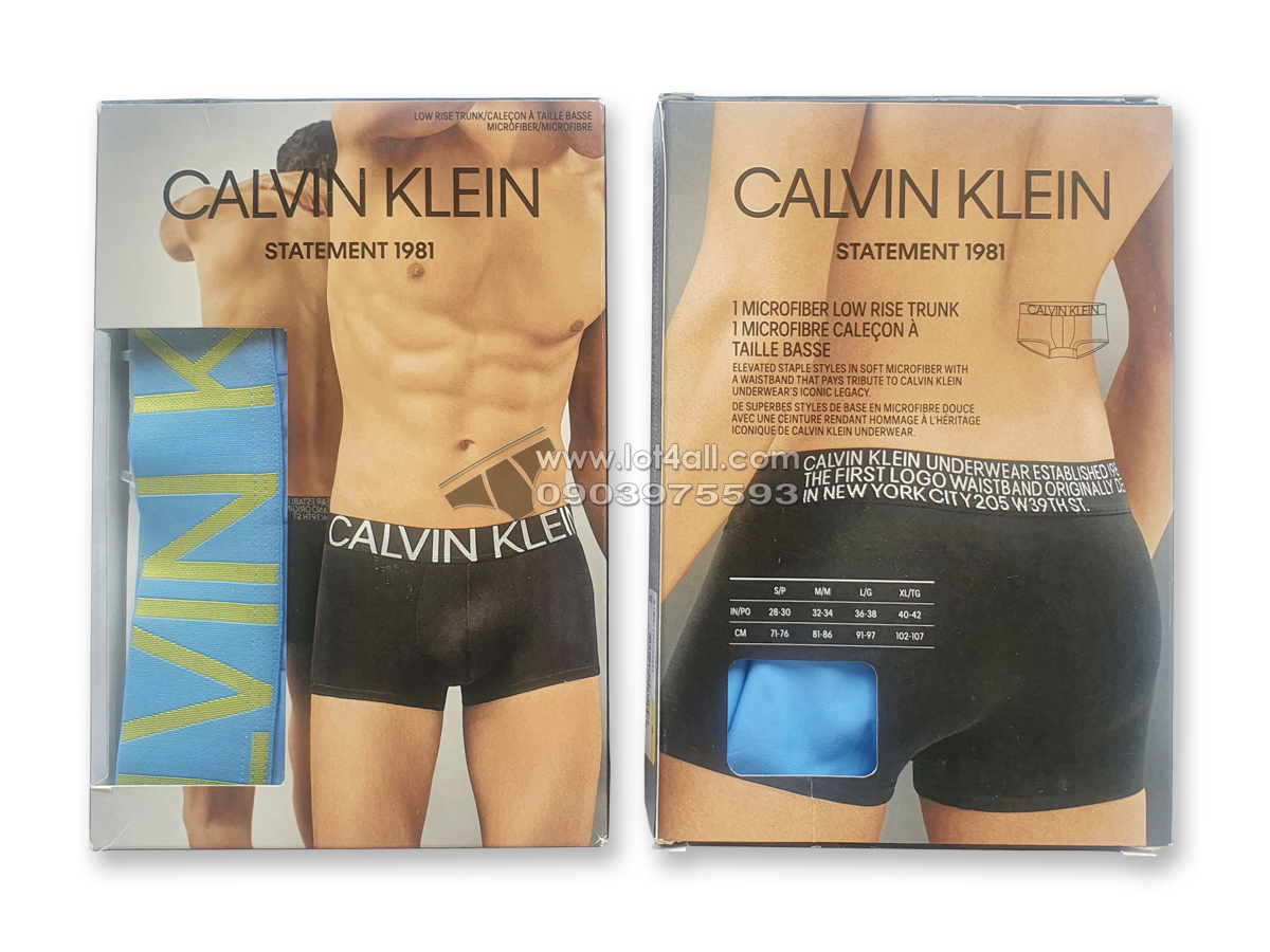 Quần lót nam Calvin Klein NB1702 Statement 1981 Low Rise Trunk Blue Burst