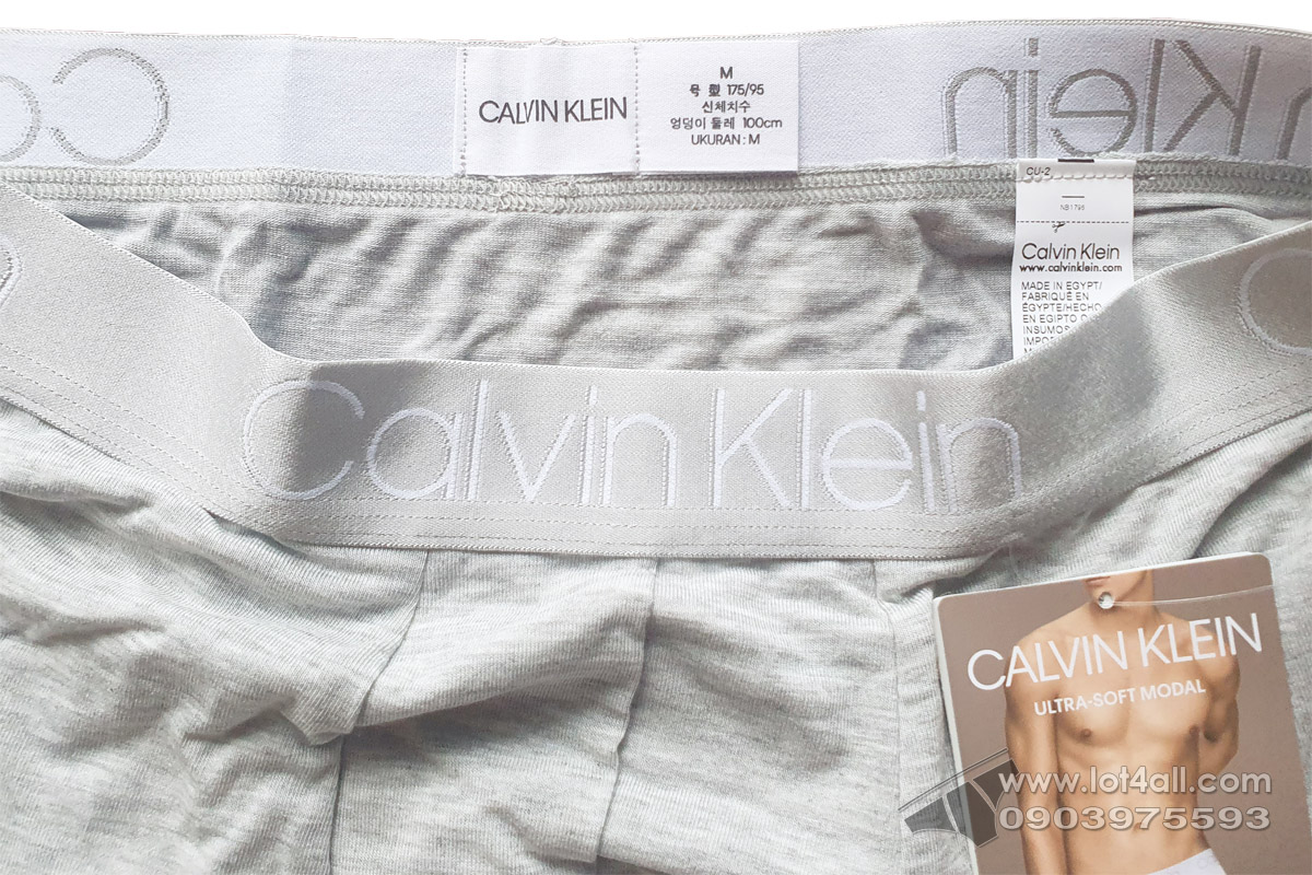 Quần lót nam Calvin Klein NB1796 Ultra Soft Modal Trunk Grey Heather