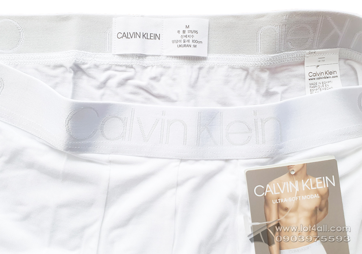 Quần lót nam Calvin Klein NB1796 Ultra Soft Modal Trunk White
