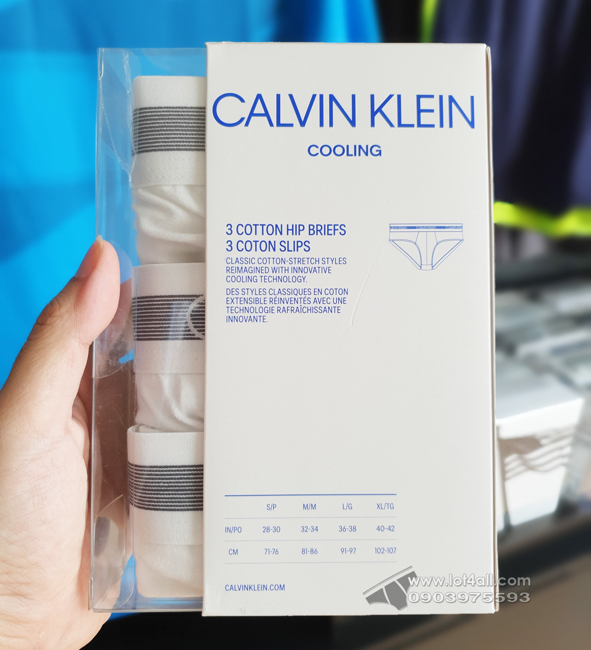 Quần lót nam Calvin Klein NB2142 Cooling Hip Brief 3-pack White