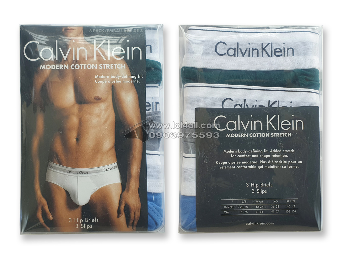 Quần lót nam Calvin Klein NB2379 Modern Cotton Stretch Hip Brief 3-pack Multi1