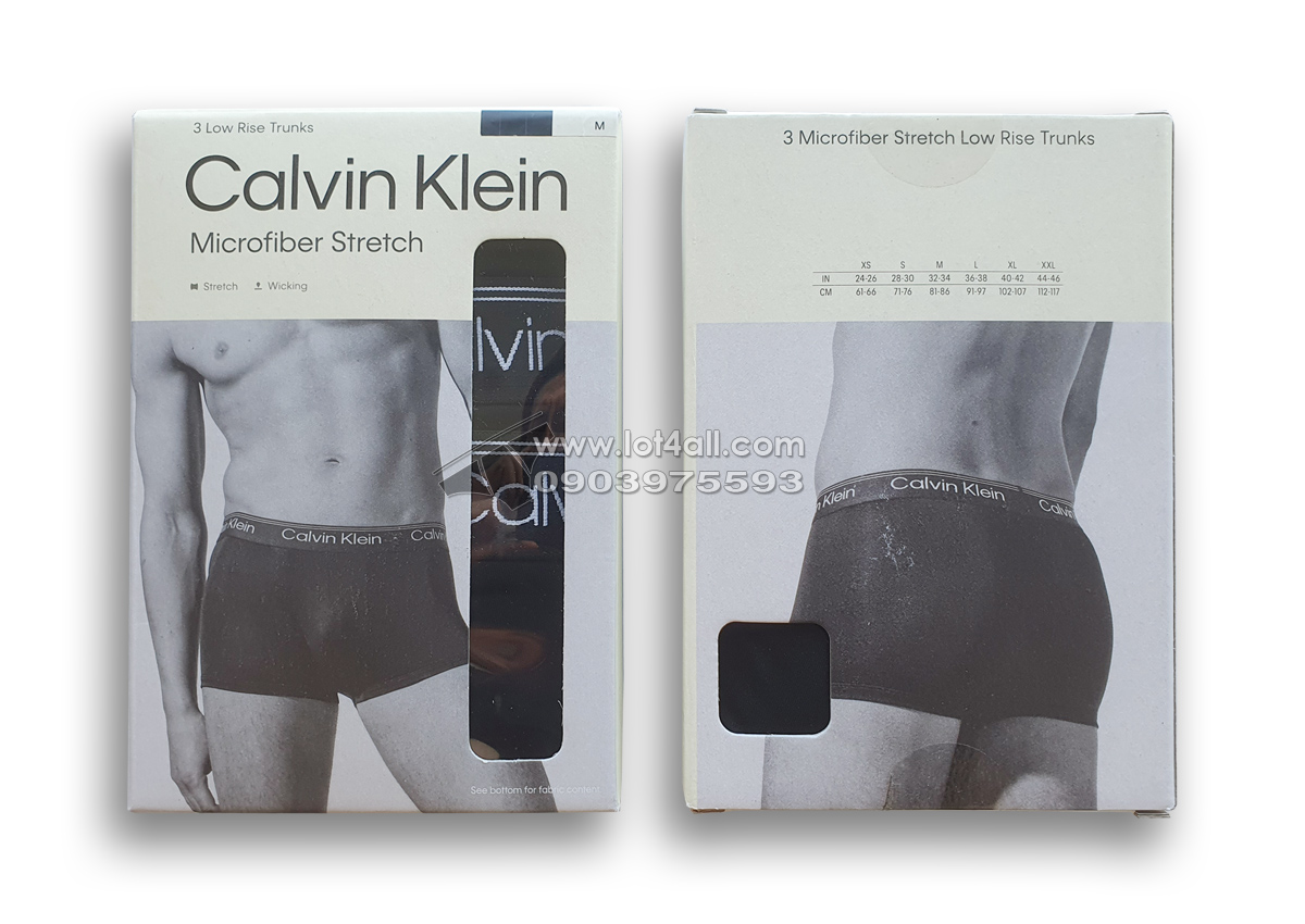 Quần lót nam Calvin Klein NB2569 Micro Low Rise Trunk 3-pack Black