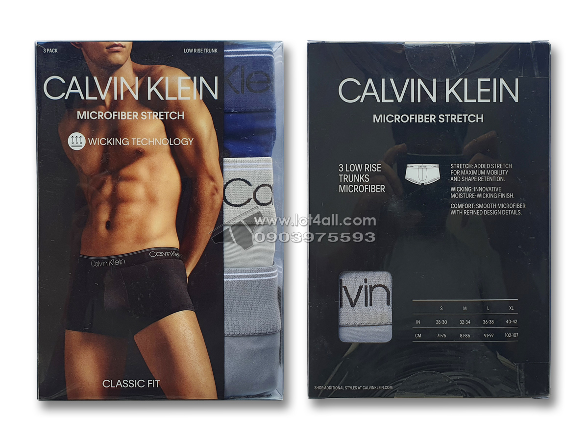 Quần lót nam Calvin Klein NB2569 Micro Low Rise Trunk 3-pack Multi