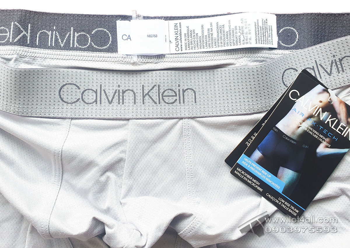 Quần lót nam Calvin Klein NB2753 Air FX Tech Micro Low Rise Trunk Sleek Silver