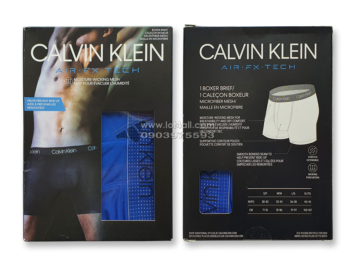 Quần lót nam Calvin Klein NB2754 Air FX Tech Micro Boxer Brief Kettle Blue