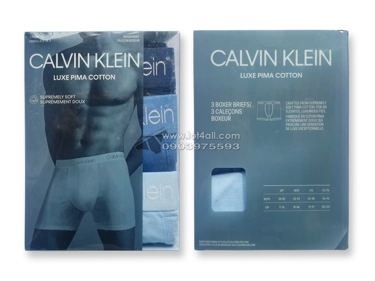 Quần lót nam Calvin Klein NB869 Pima Cotton Boxer Brief 3-pack Multi
