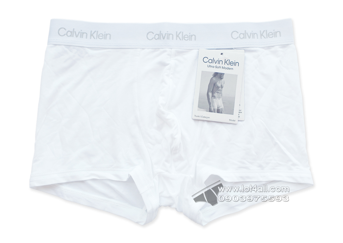 Quần lót nam Calvin Klein NB2986 Ultra Soft Modern Modal Low Rise Trunk White