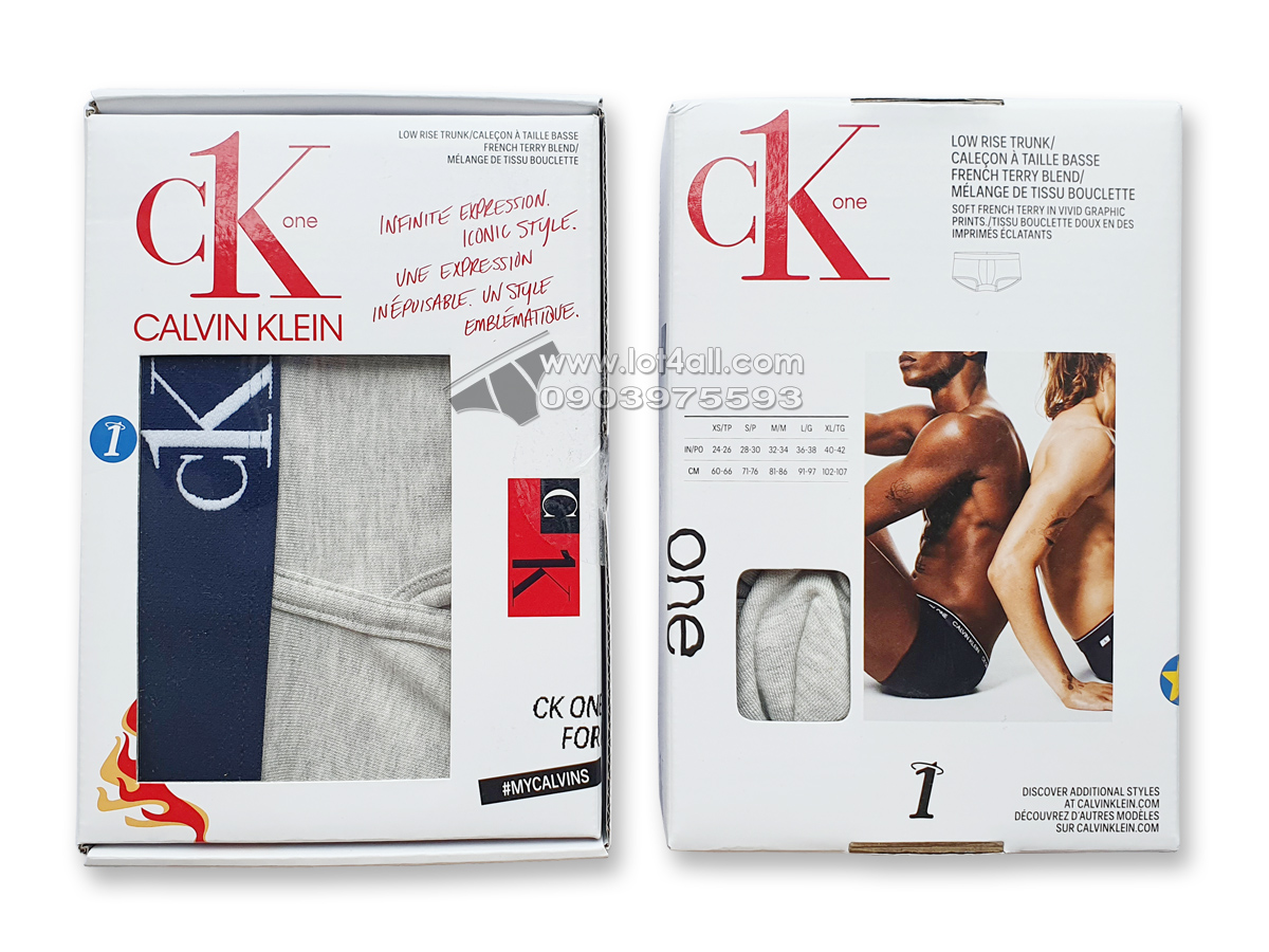 Quần lót nam Calvin Klein NB2990 CK One Plus Low Rise Trunk Grey Heather