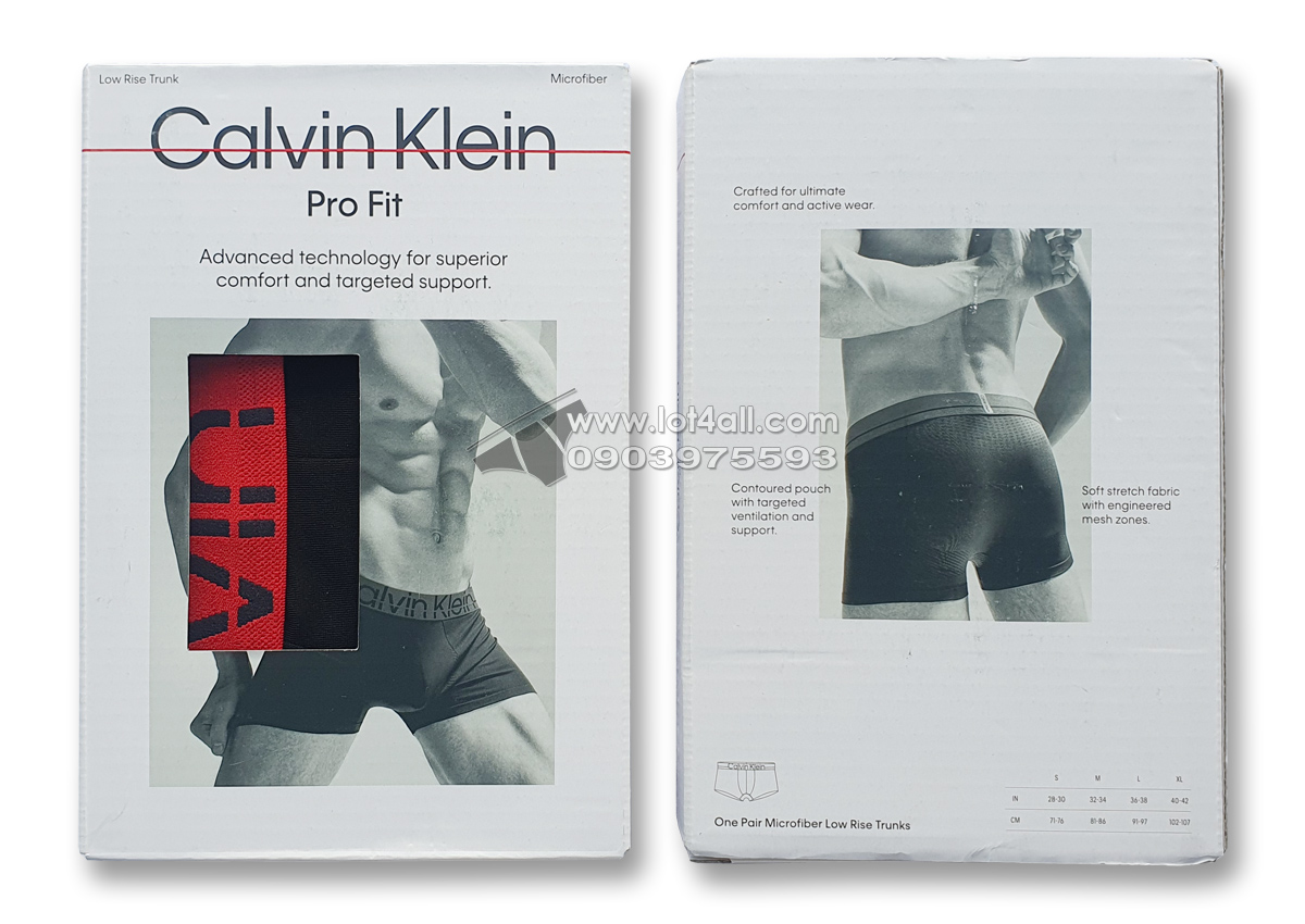 Quần lót Calvin Klein NB3031 Pro Fit Micro Low Rise Trunk Black