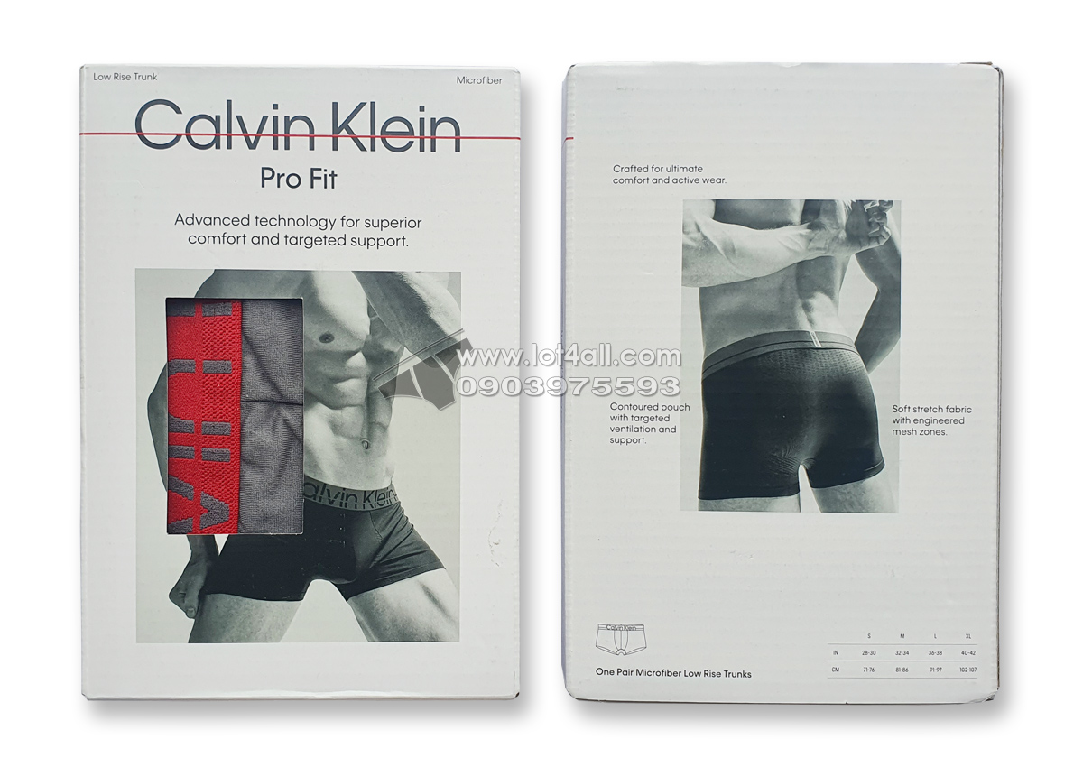 Quần lót Calvin Klein NB3031 Pro Fit Micro Low Rise Trunk Grey Sky