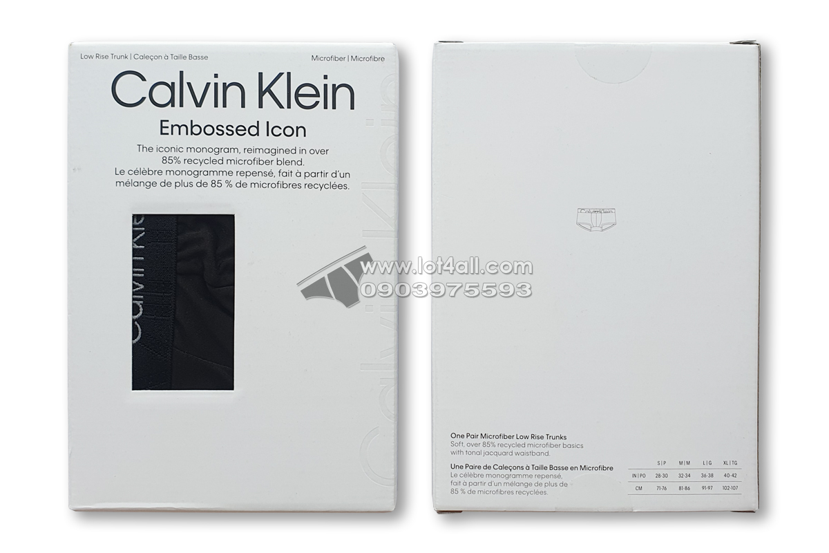 Quần lót Calvin Klein NB3312 Embossed Icon Micro Low Rise Trunk Black