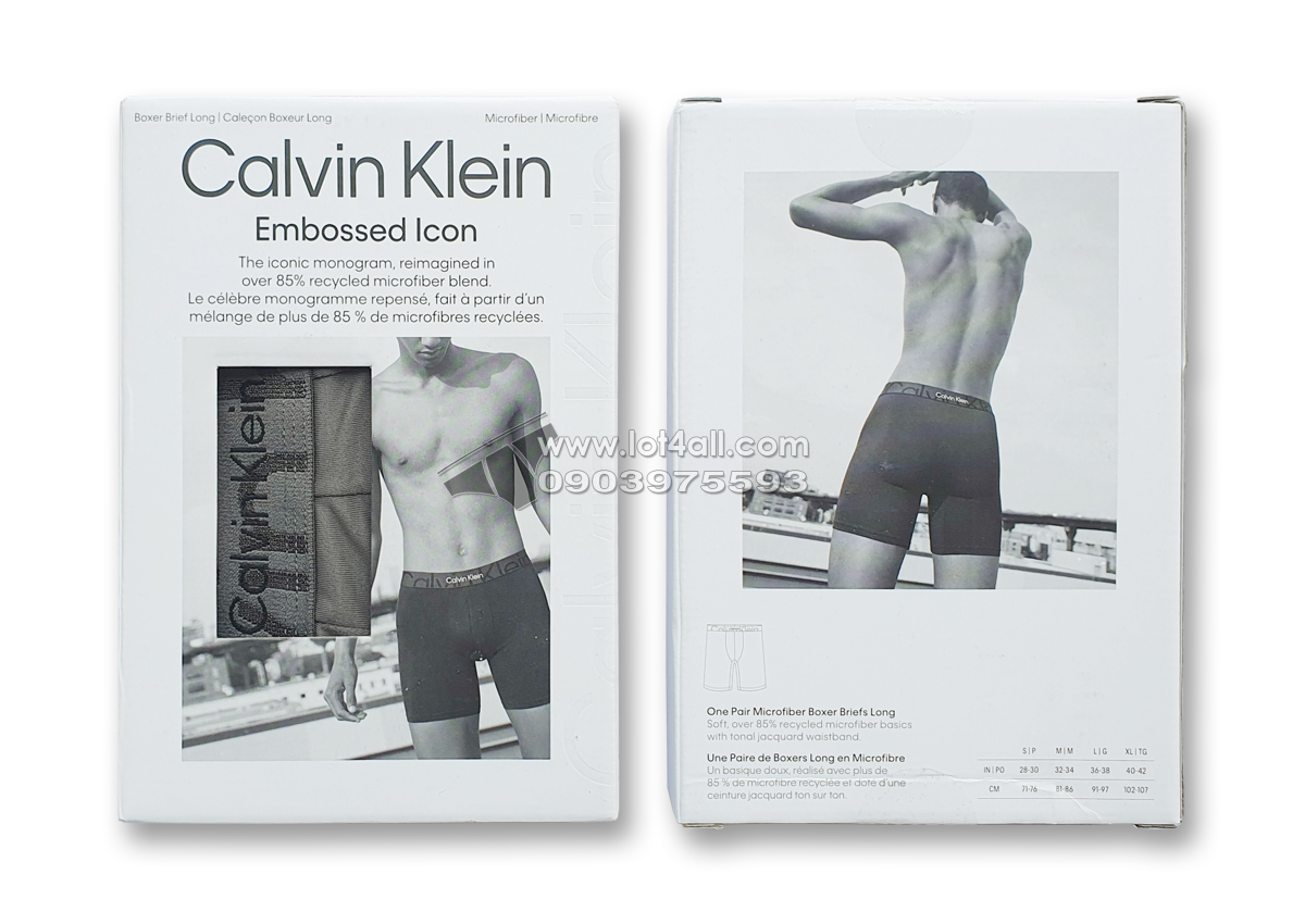 Calvin Klein NB3314001 Mens Embossed Icon Micro Long Boxer Brief
