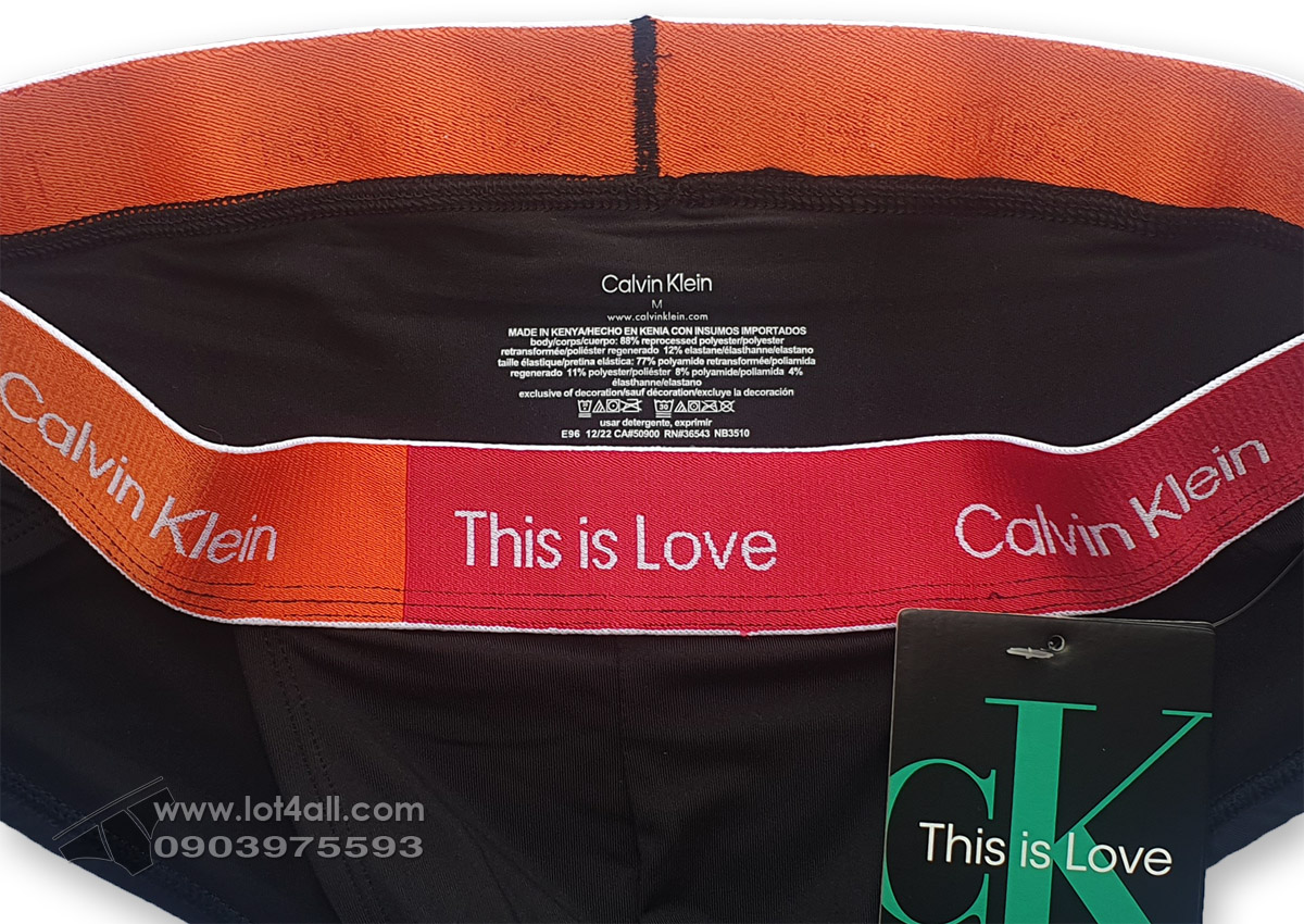 Quần lót nam Calvin Klein NB3510 Pride This Is Love Micro Sport Brief Black/Persian Red