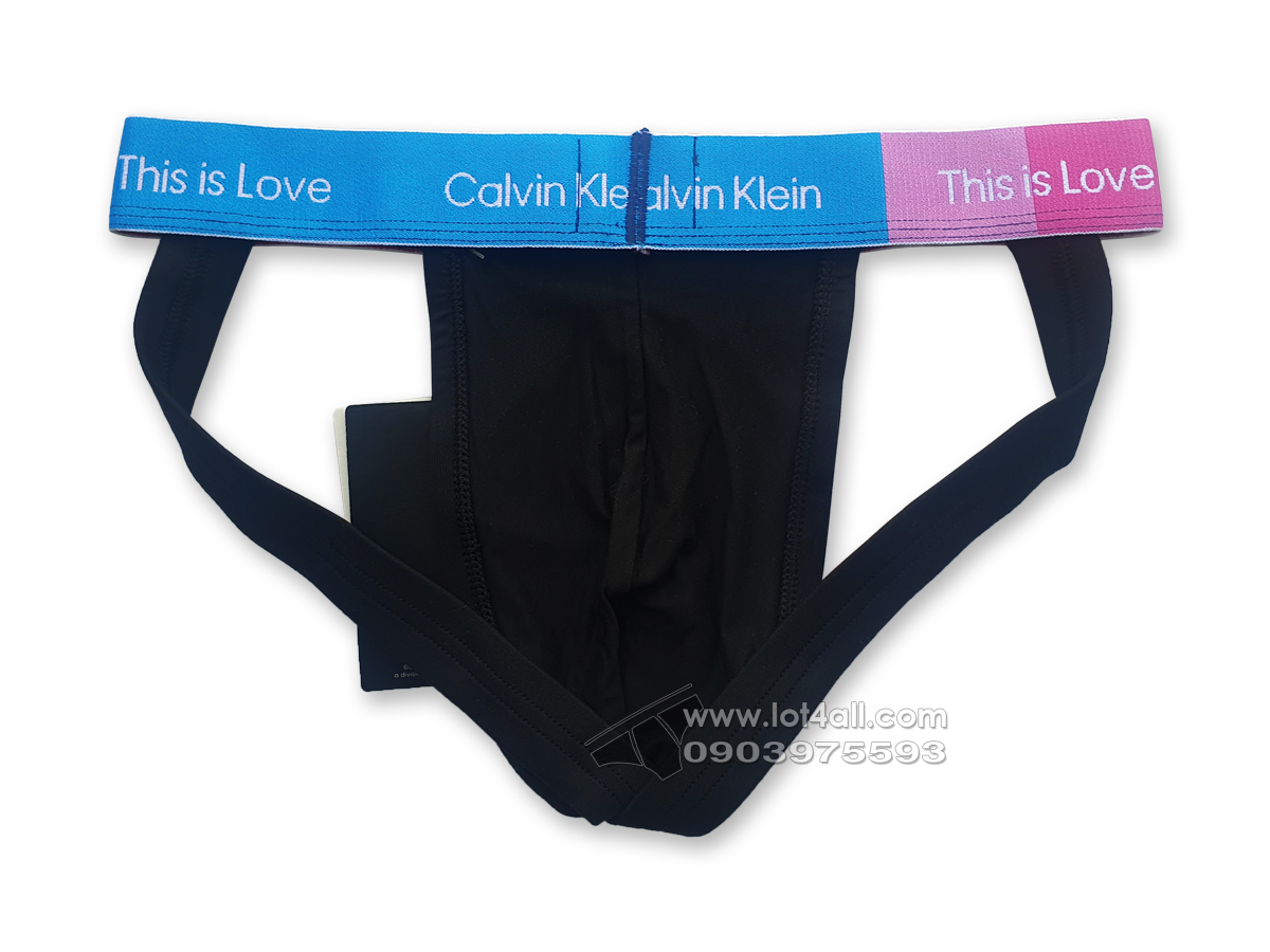 Quần lót nam Calvin Klein NB3511 Pride This Is Love Micro Jockstrap Black/Shocking Blue