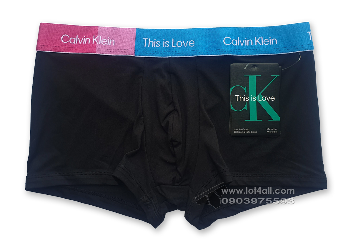 Quần lót nam Calvin Klein NB3513 Pride This Is Love Micro Low Rise Trunk Black/Shocking Blue