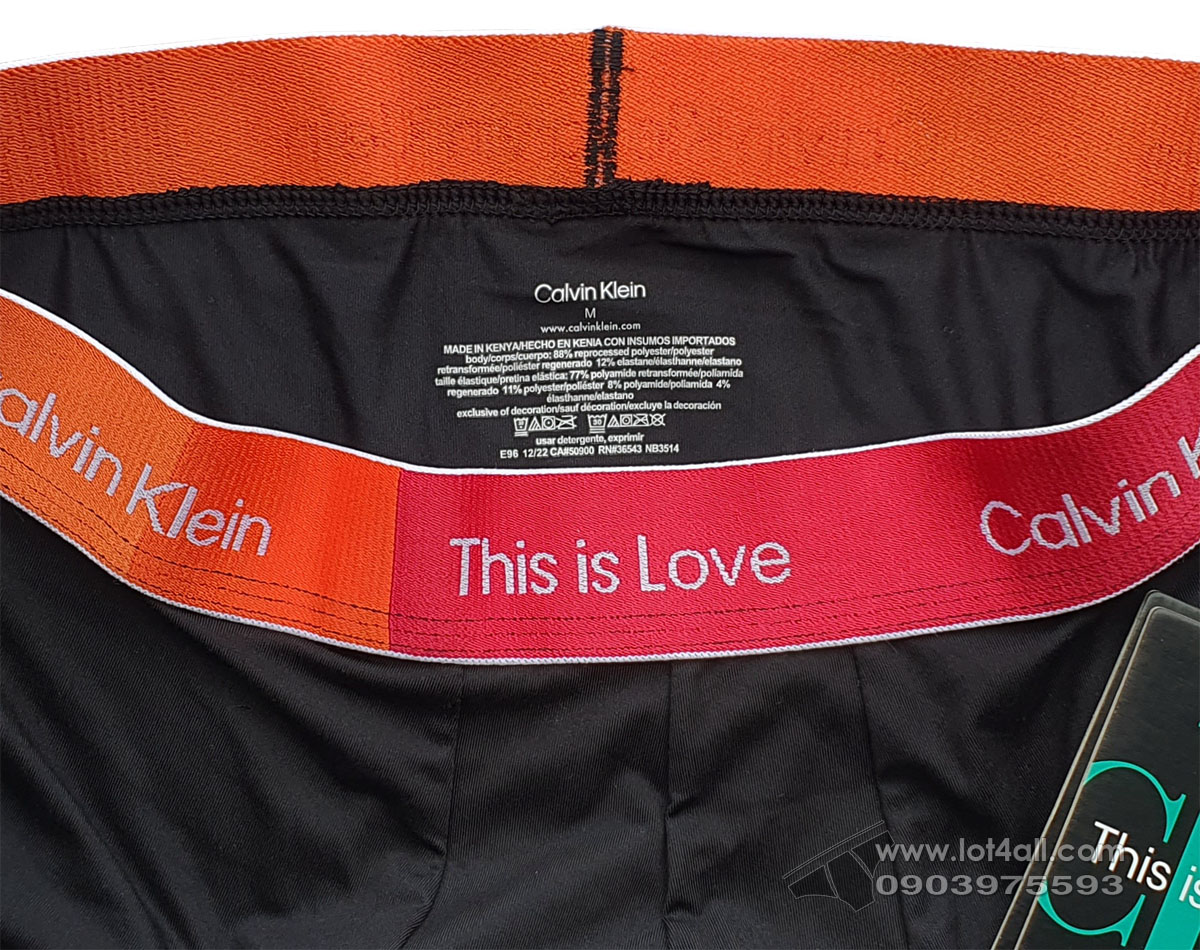 Quần lót nam Calvin Klein NB3514 Pride This Is Love Micro Trunk Black/Persian Red