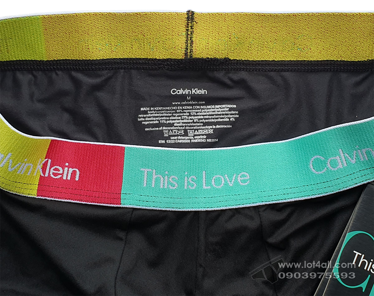 Quần lót nam Calvin Klein NB3514 Pride This Is Love Micro Trunk Black/Aqua Green
