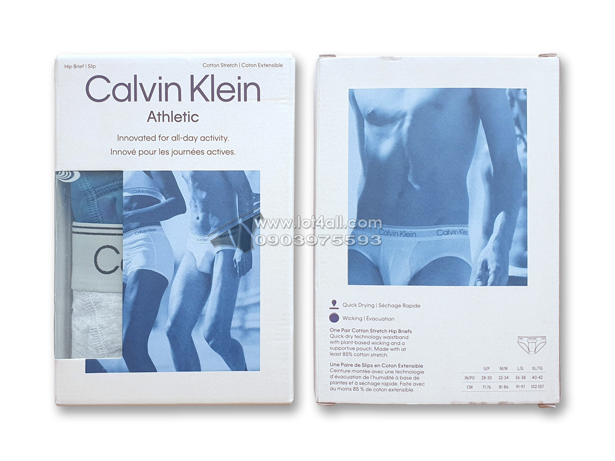 Quần lót nam Calvin Klein NB3543 Athletic Hip Brief 2-pack Midnight/Grey Heather