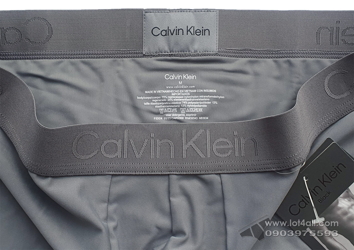 Quần lót Calvin Klein NB3634 CK Black Micro Low Rise Trunk Grey Sky