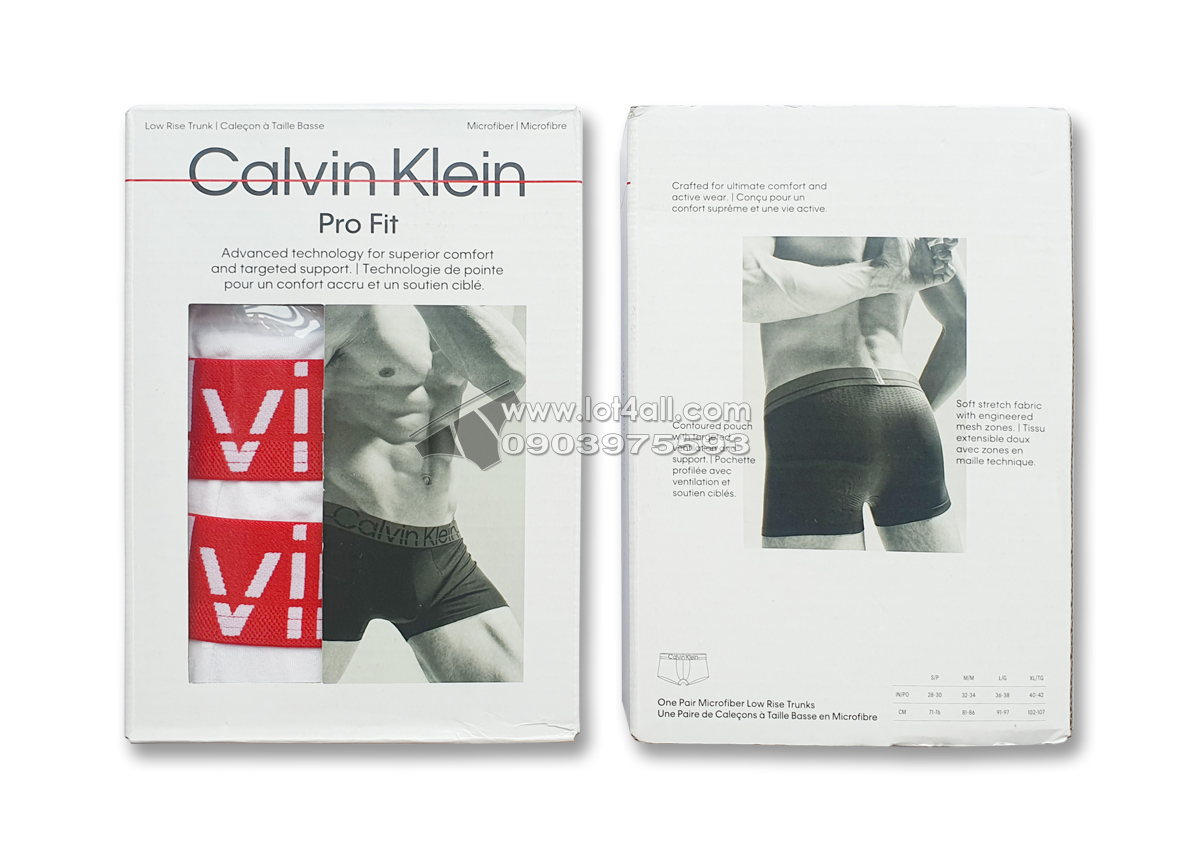 Quần lót nam Calvin Klein NB3700 Pro Fit Micro Low Rise Trunk 3-pack White