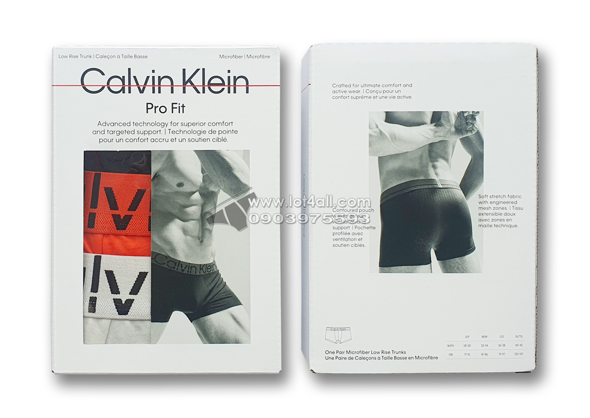Quần lót nam Calvin Klein NB3700 Pro Fit Micro Low Rise Trunk 3-pack Multi