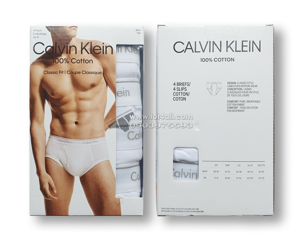 Quần lót nam Calvin Klein NB4000 Cotton Classic Fit Brief 4-pack White