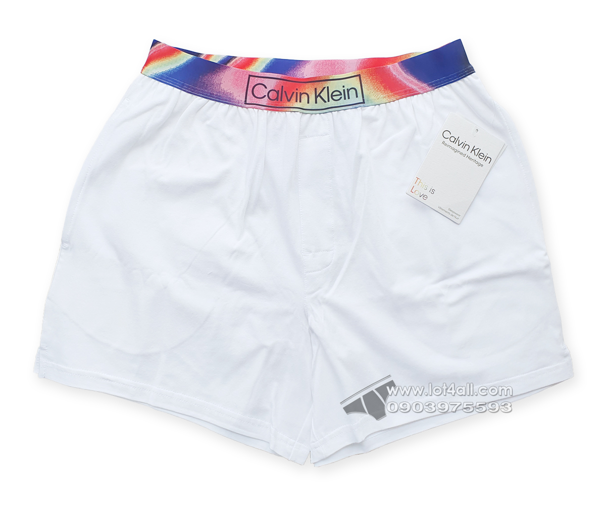 Quần boxer nam Calvin Klein NM2250 Reimagined Heritage Pride Sleep White