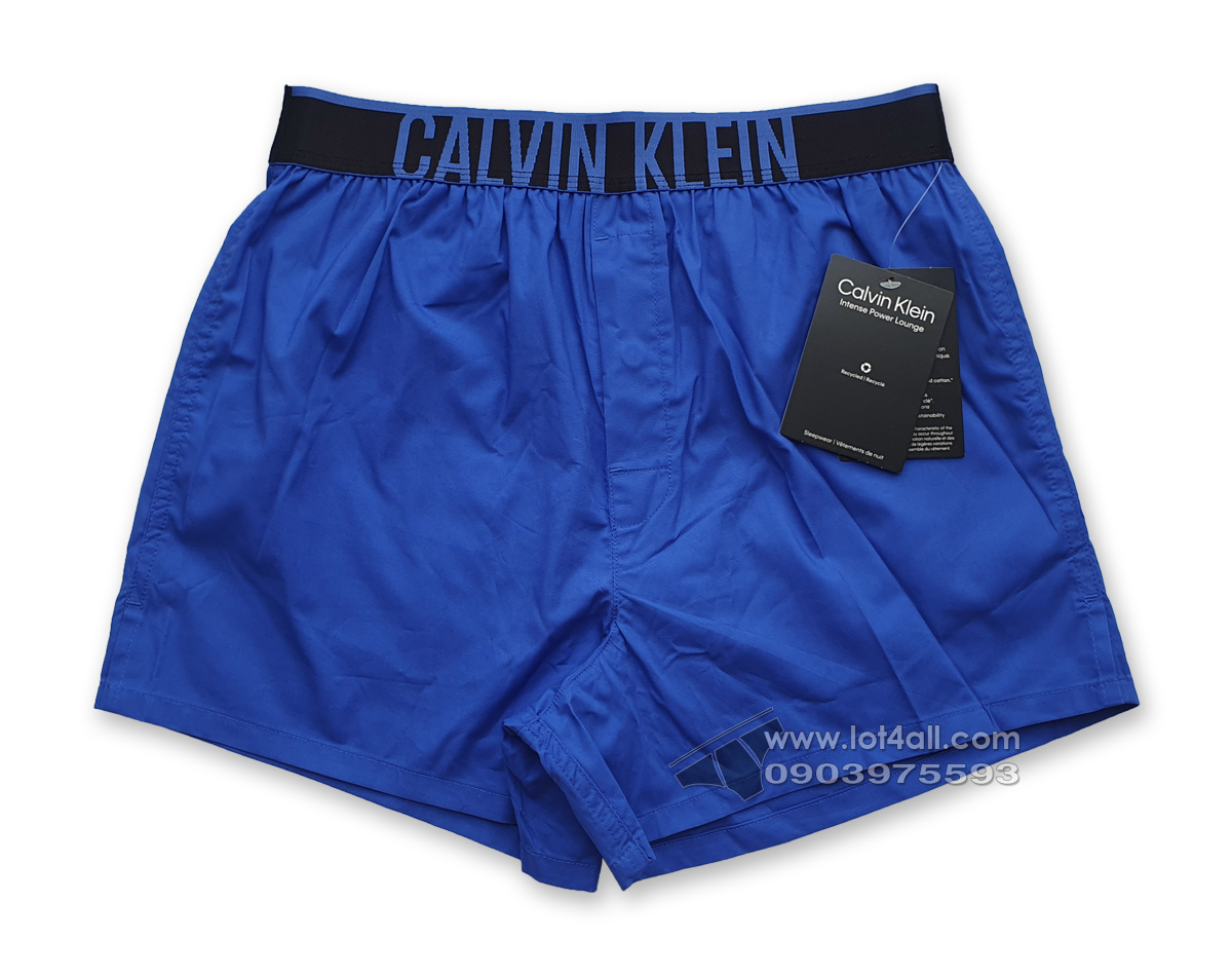 Quần boxer nam Calvin Klein NM2573 Intense Power Lounge Slim Woven Boxer Dazzling Blue