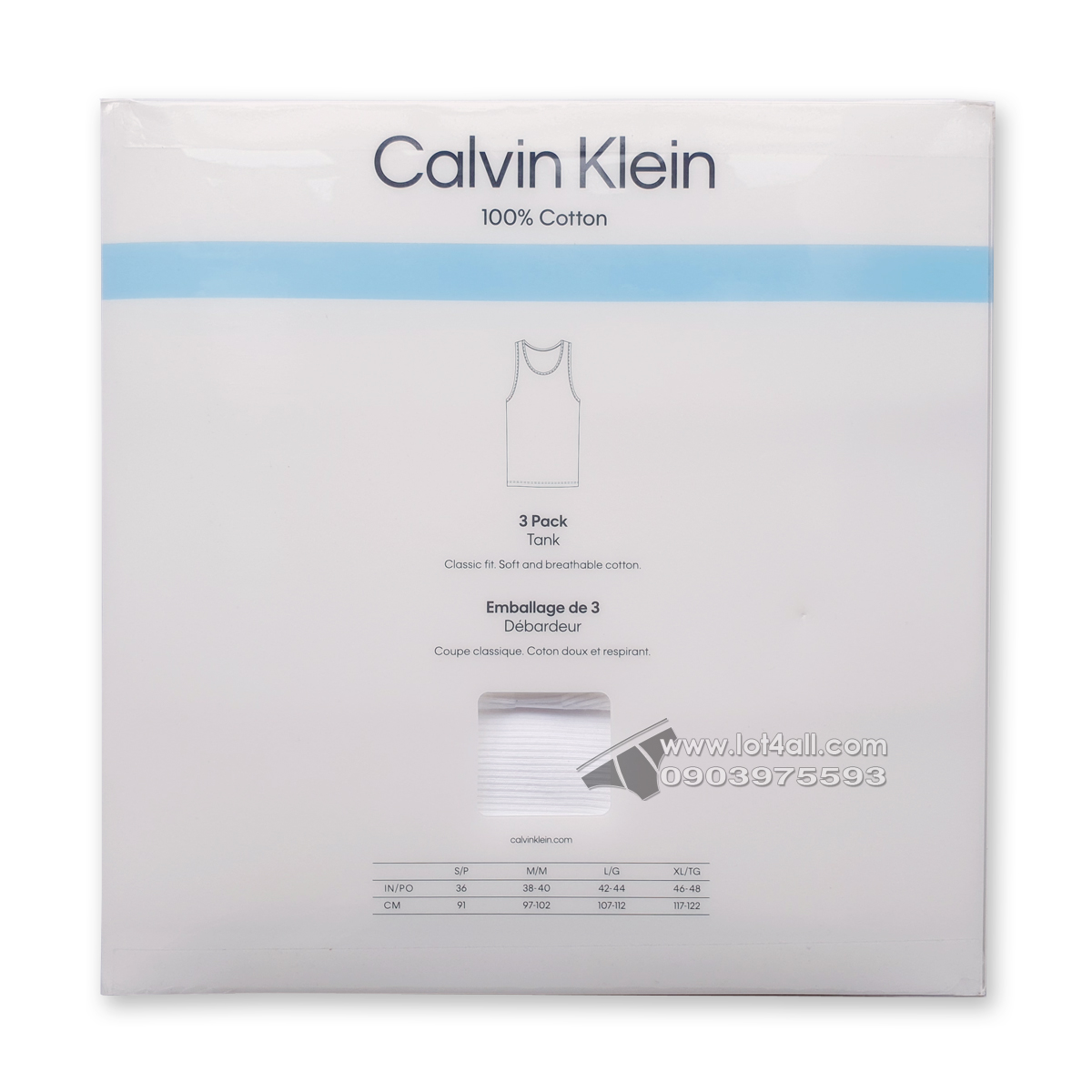 Áo lót nam Calvin Klein NP2207O Scoop Neck Muscle Tank 3-pack White