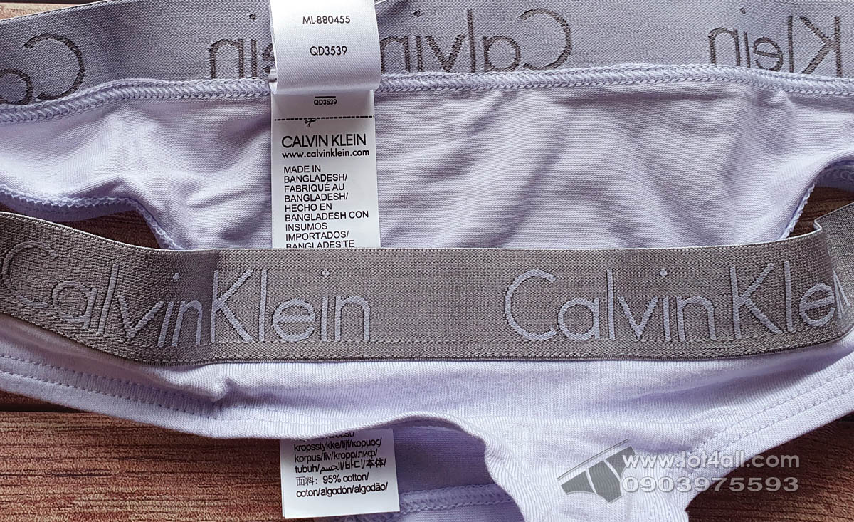 Quần lót nữ Calvin Klein QD3540 Logo Cotton Stretch Thong Adrenaline