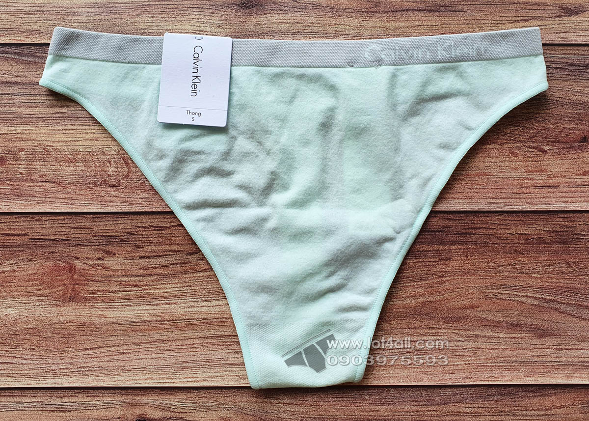 Quần lót nữ Calvin Klein QD3544 Pure Seamless Thong Panty Elysian Green