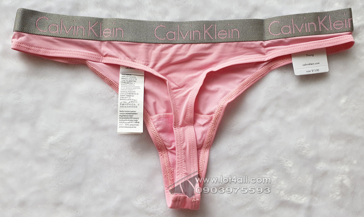Quần lót nữ Calvin Klein QD3621 Logo Micro Thong Deep Blush
