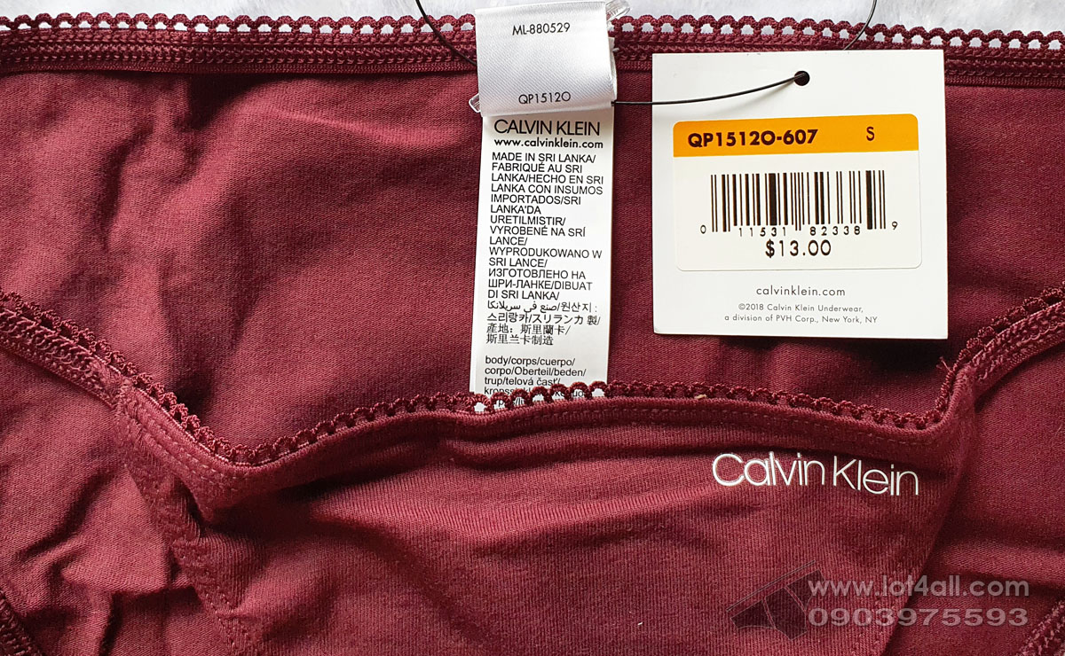 Quần lót nữ Calvin Klein QP1512O Logo Cotton String Bikini Maraschino